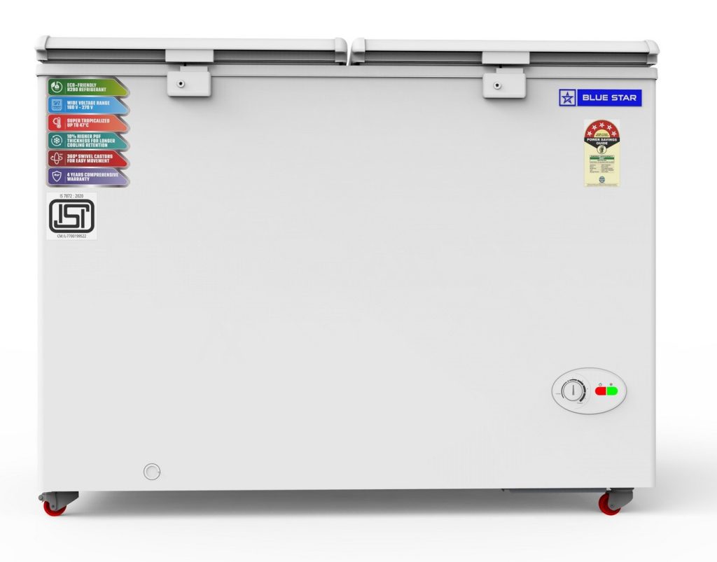 Greezar Blue Star Deep Freezer 360 Litres, Double Door Deep Freezer CF5-396NEYW ...