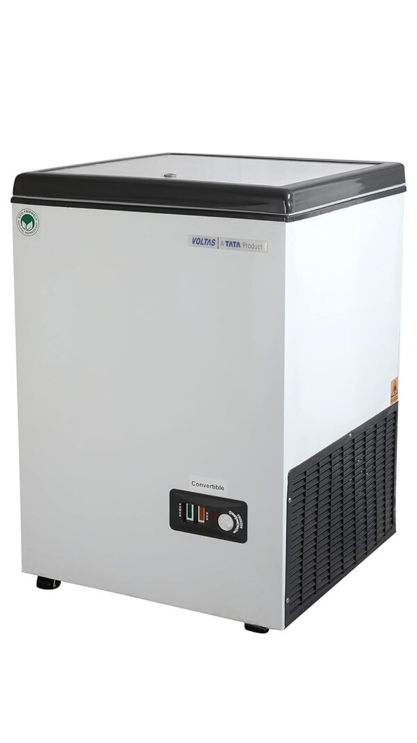 voltas cf ht 100 sd v chest freezer 100 litre deep freezer single door convertible white
