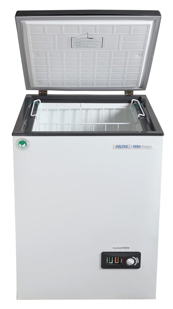 voltas cf ht 100 sd v chest freezer 100 litre deep freezer single door convertible white