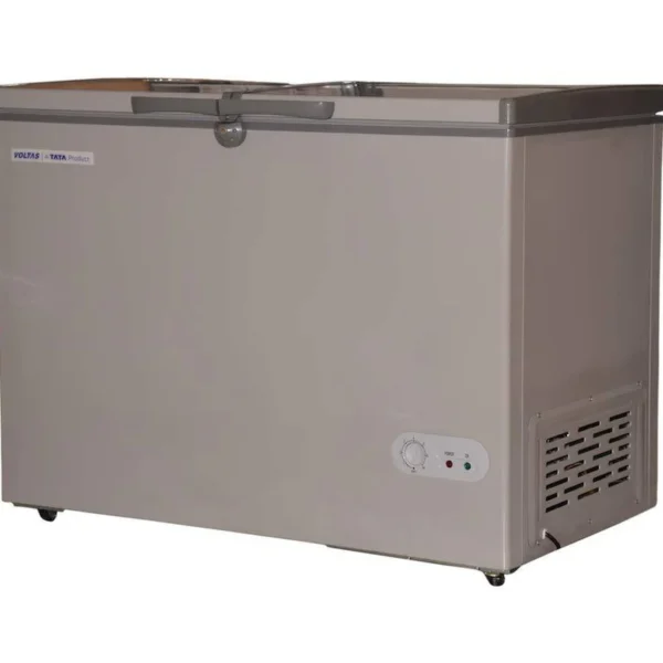 voltas deep freezer 320 litre convertible double door deep freezer cfht320dd grey